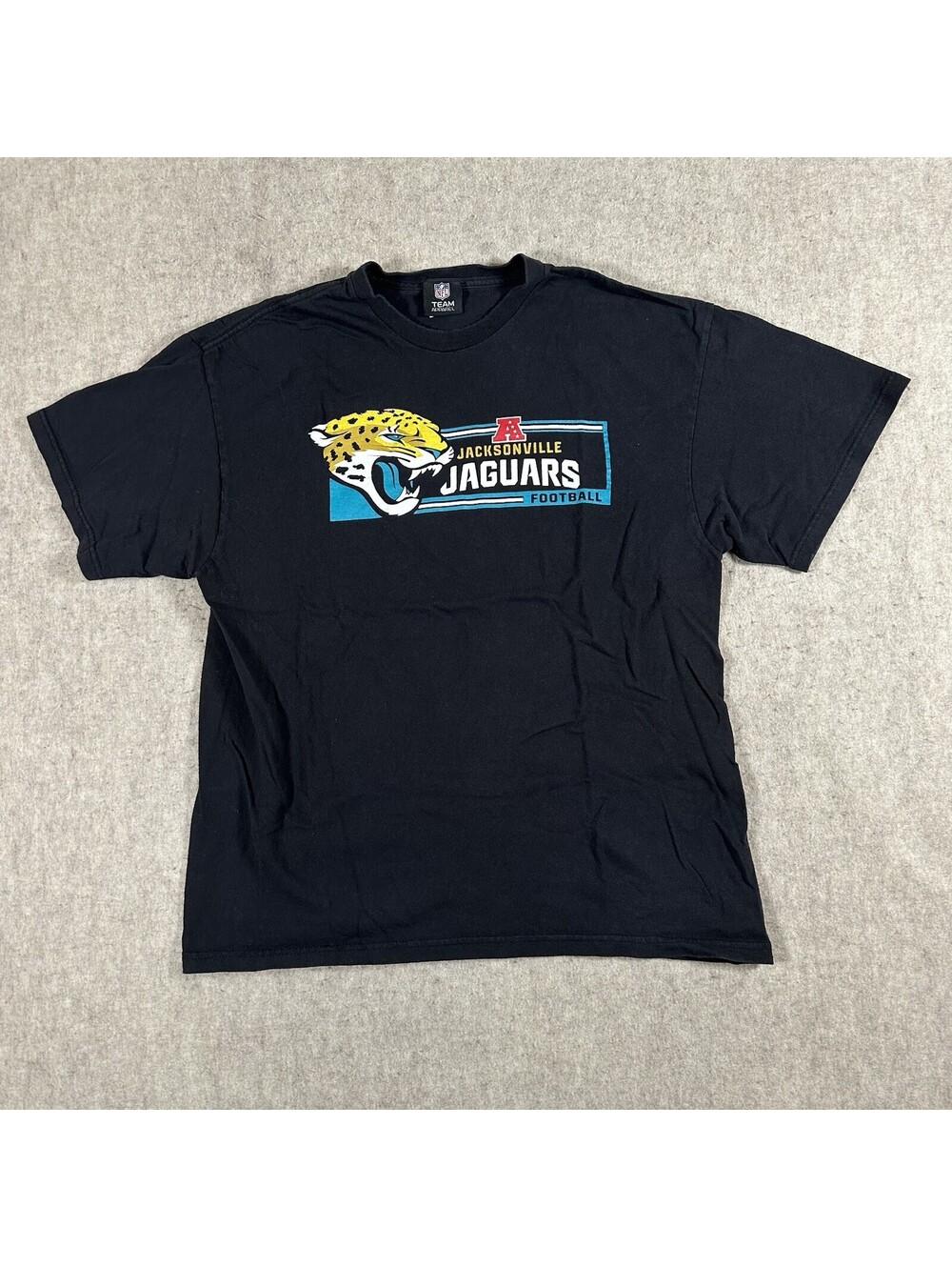 VTG Y2K Jacksonville Jaguars T-shirt Black Short Sleeve Large NFL (Stain)